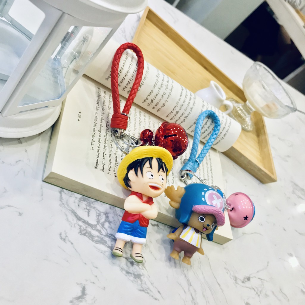 Móc khóa Đảo đầu lâu ONE PIECE kèm dây và 3 chuông