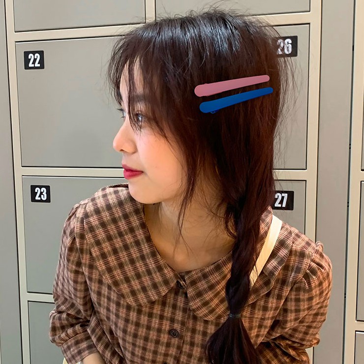 1 Kẹp Tóc Nhựa Màu Trơn Phong Cách Hàn Quốc Cho Nữ (Hairclips)