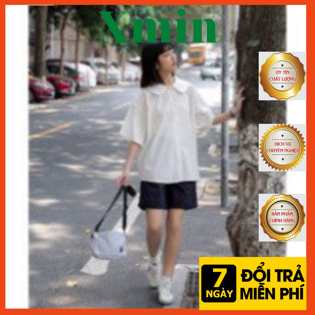 Áo kiểu hàn quốc A002, áo kiểu cổ sen nhỏ dáng babydoll trơn hai màu ngọt ngào xmin.fashion | BigBuy360 - bigbuy360.vn
