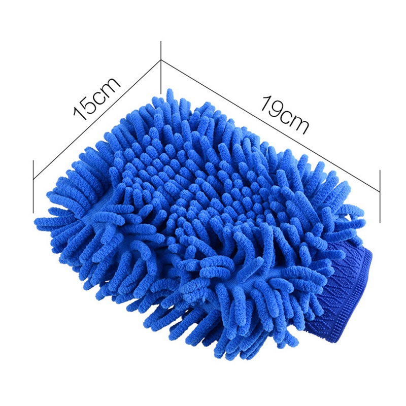 1 Găng Tay Lông Cừu San Hô Hai Mặt Màu Xanh Dương Siêu Mịn Thông Dụng Làm Sạch Xe Hơi
