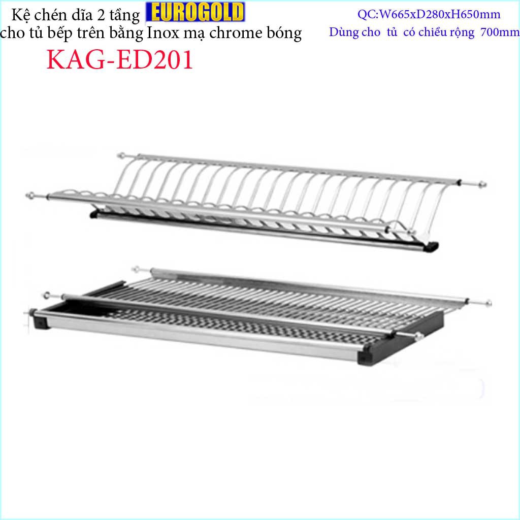 Kệ chén dĩa âm tủ KAG-ED201 - 66.5cm, Kệ chén bát chữ V 2 tầng Euro  66.5cm  có khay hứng nước thiết kế đẹp tiện dụng