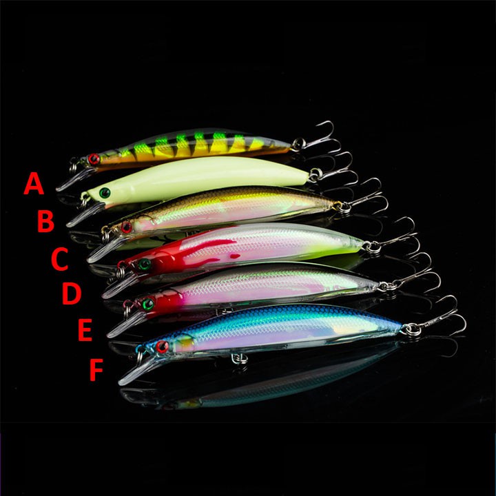 Mồi câu lure Mino 3D dài 11cm nặng 14g câu cá chẽm, tráp, hồng ( cá bi)