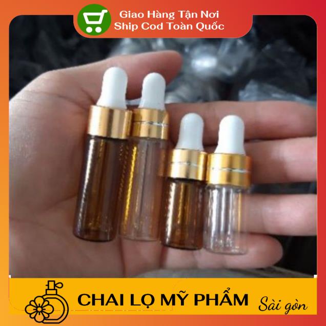 Lọ Chiết Serum ❤ SIÊU RẺ ❤ [2ml,3ml,5ml] Lọ đựng tinh dầu thủy tinh mỏng chiết serum , phụ kiện du lịch