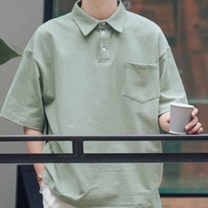 Áo Thun Polo Tay Ngắn Dáng Rộng Thời Trang Mùa Hè Có cổ Cá Tính Cho Nam Giới-cam kết đổi giả nếu hàng không tôt A1 | BigBuy360 - bigbuy360.vn