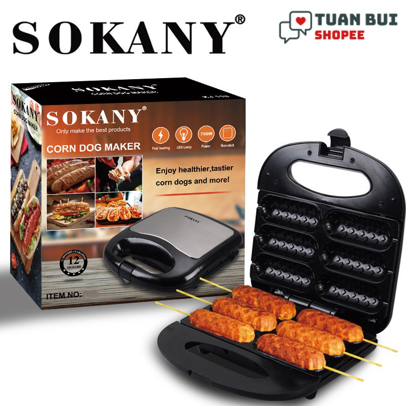 Máy làm bánh xúc xích, nướng bánh xúc xích Sokany SK-110 công suất 750W