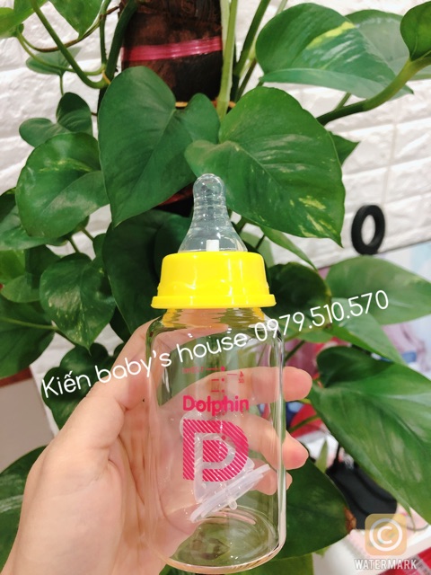 Bình sữa thủy tinh Dolphin 120ml/240ml