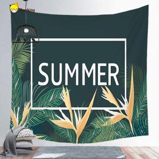 The hanging cloth decorated with tropical trees
