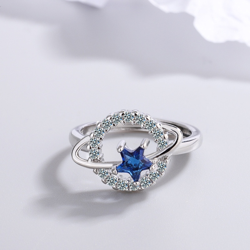 Nhẫn Mở Hình Hành Tinh Đính Đá Zircon Cho Nữ