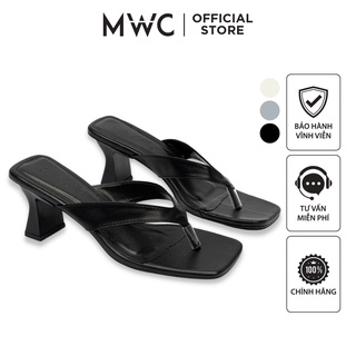 Guốc mwc 4335 - guốc cao gót đế dẹp 5cm quai kẹp ngón da mềm