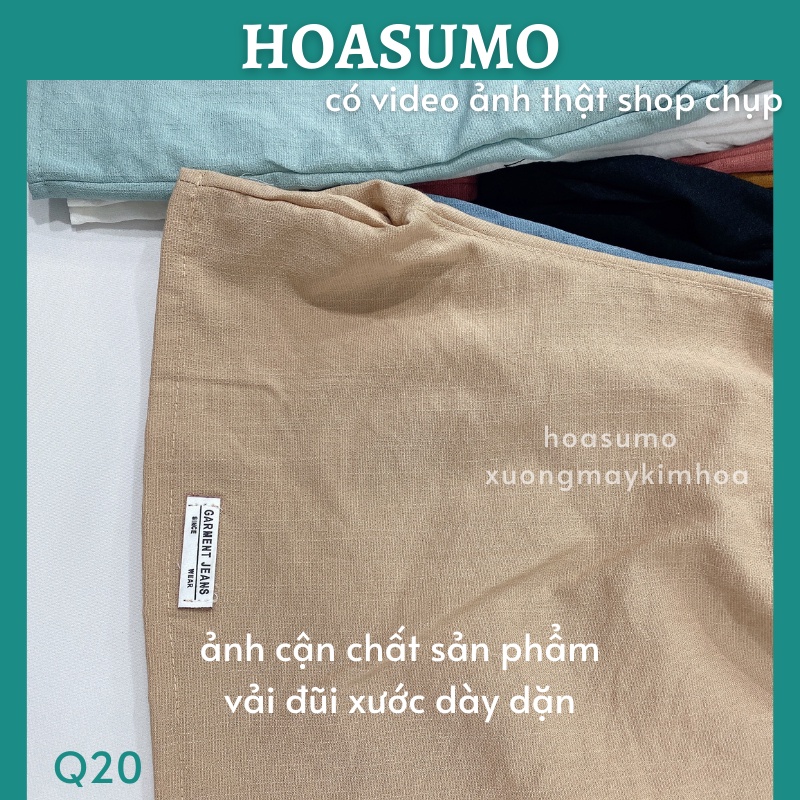 Quần short đùi nữ mặc nhà chất đũi siêu mát,nhẹ nhàng,thấm hút mồi hôi hàng đẹp,cạp chun Q20 | BigBuy360 - bigbuy360.vn