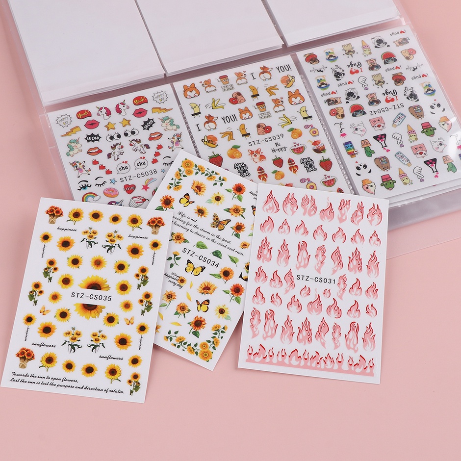 Sách đựng miếng dán nước STZPRONAIL thiết kế đơn giản có 84 ngăn dùng để trưng bày album ảnh/ làm móng