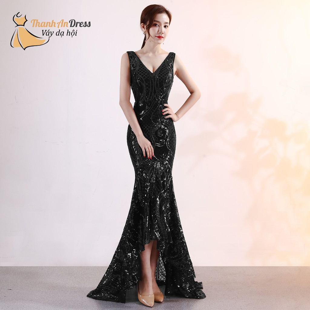 Đầm Dạ Hội Mullet Kim Sa Họa Tiết Lấp Lánh, Sang Trọng, Quý Phái, Mặc Đi Tiệc, Sự Kiện