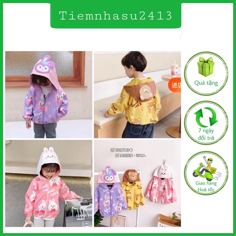 Áo khoác 3D Mũ thêu đắp xịn sò cho bé trai , Bé gái hình theo CUTE  ngộ nghĩnh(08-20kg) - TIỆM NHÀ SU