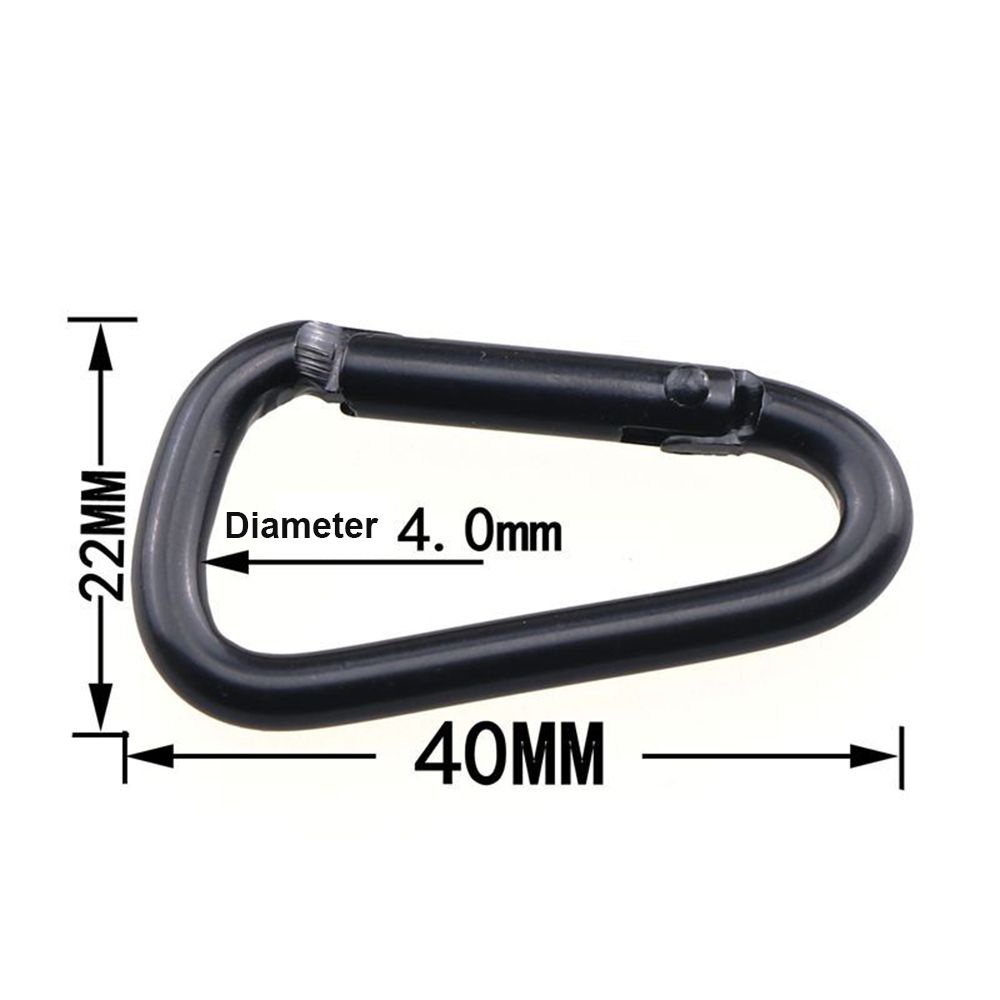 Set 10 Móc Khóa Chữ D Bằng Hợp Kim Nhôm Màu Đen Đa Năng Tiện Dụng