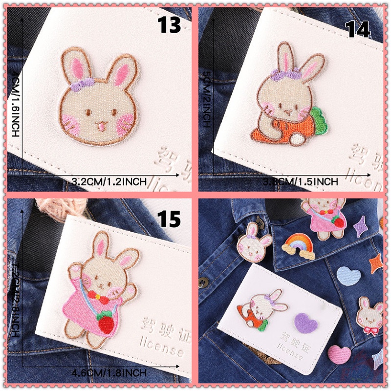 Miếng dán vá quần áo tự làm thiết kế thỏ hoạt hình dễ thương