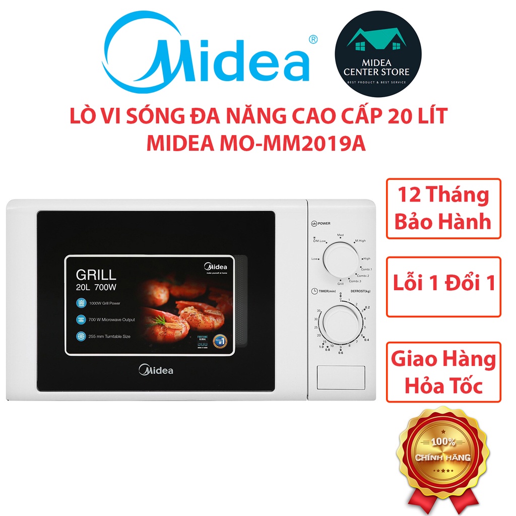 [Chính Hãng] Lò Vi Sóng Cao Cấp MIDEA MO-MM2019A 20L, lỗi 1 đổi 1, bảo hành 12 tháng toàn quốc.