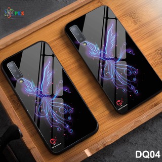 Ốp lưng Samsung Galaxy A7 2018 in 3D hình phượng da quang mặt kính cường lực