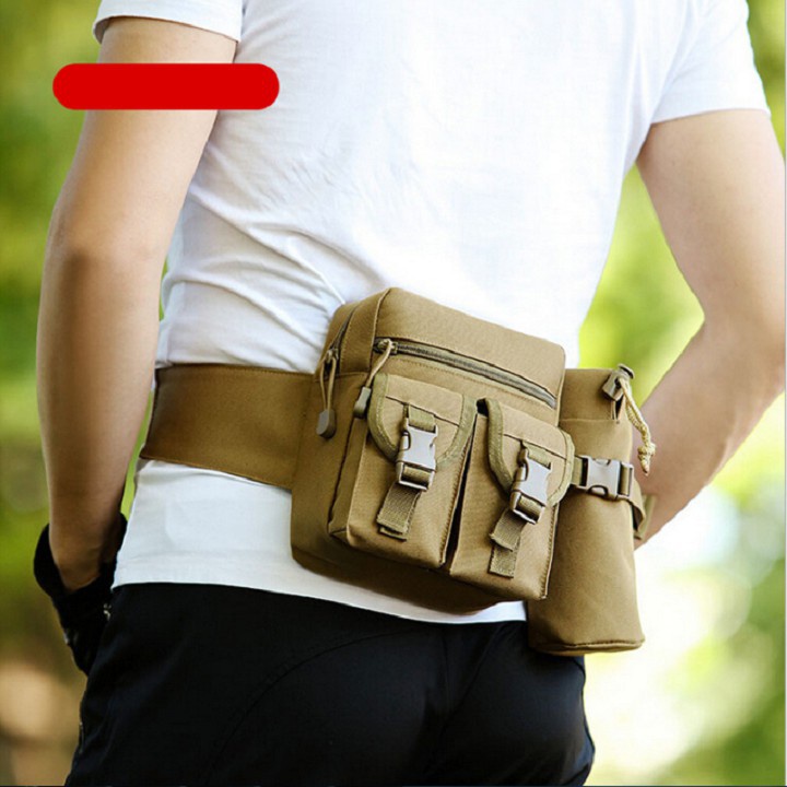 Túi Đeo Hông Đi Phượt Dã Ngoại, Túi Đeo Hông Kèm Chai Nước Đi Bộ Đi Phượt Dã Ngoại Tiện Dụng