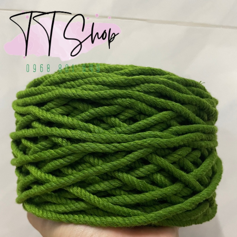 Dây thừng macrame cotton mềm mịn đủ màu, sợi 3mm, 5mm làm trang trí   | TT Shop