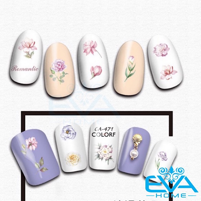 Miếng Dán Móng Tay 3D Nail Sticker Tráng Trí Hoạ Tiết Bông Hoa CA471