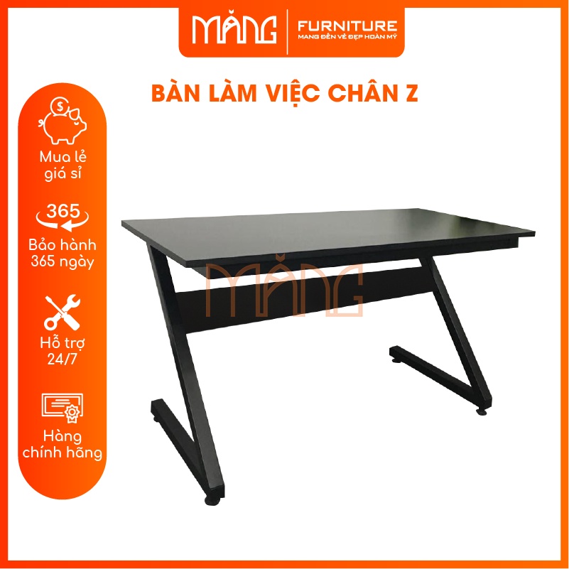 Bàn Gaming Chữ Z, làm việc, học tập, Chân Sắt 40x40 Mặt Gỗ 1,2m đầy đủ phụ kiện lắp ráp hàng cao cấp