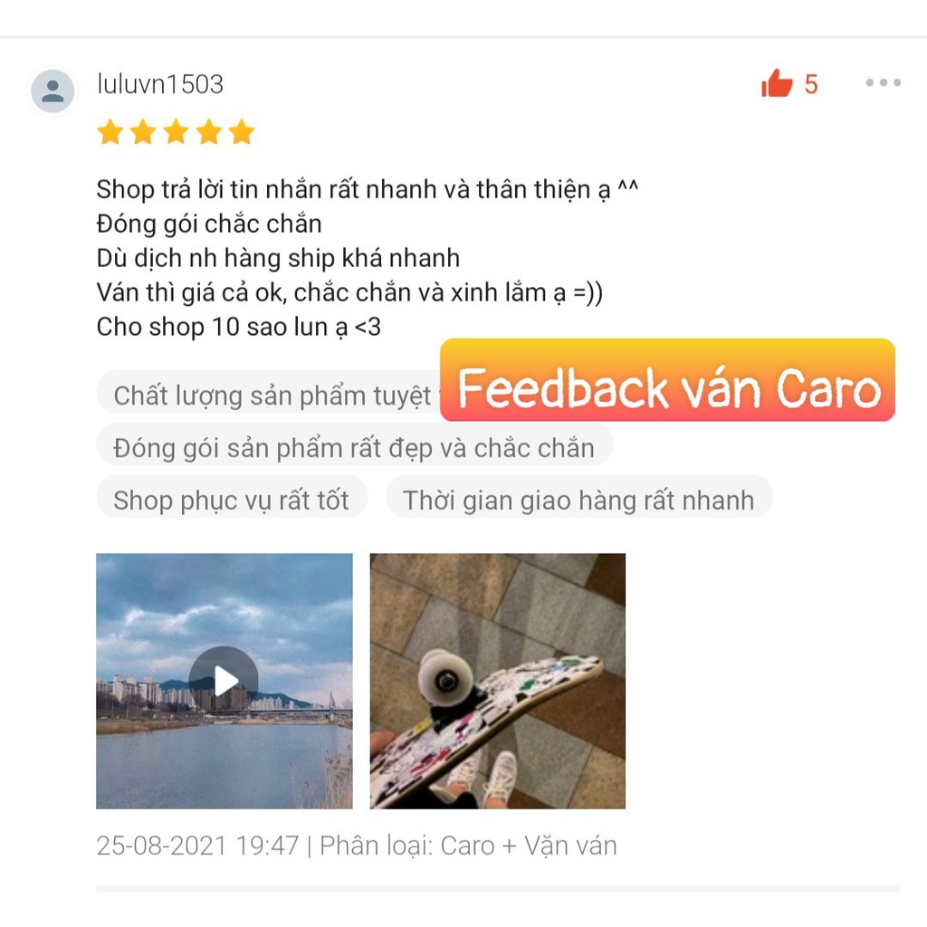 Ván trượt Skateboard Caro VansZ - Tặng Kèm Túi Đựng, Băng Đô Thể Thao