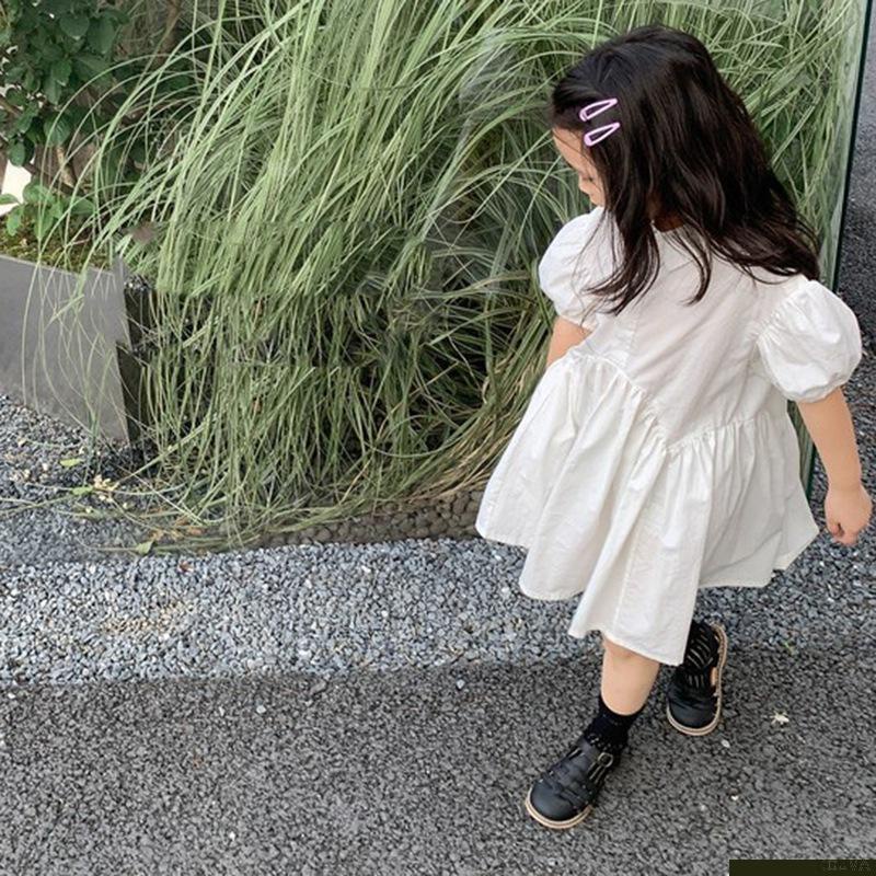 Đầm búp bê tay phồng dáng rộng thời trang mùa hè thanh lịch cho bé gái
