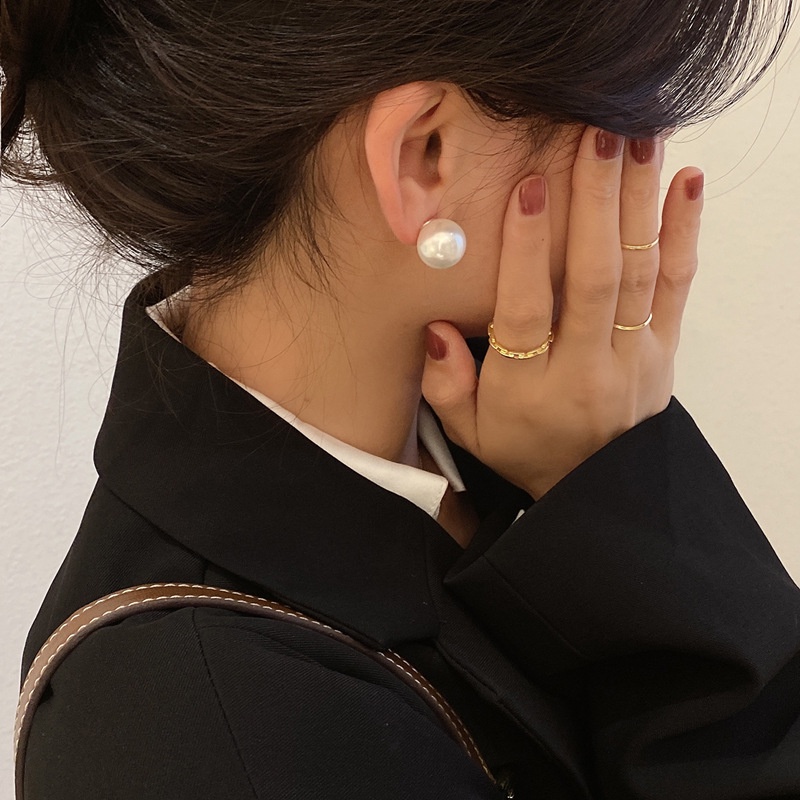 Khuyên Tai Kim Bạc Đính Ngọc Trai Phong Cách Retro Mới