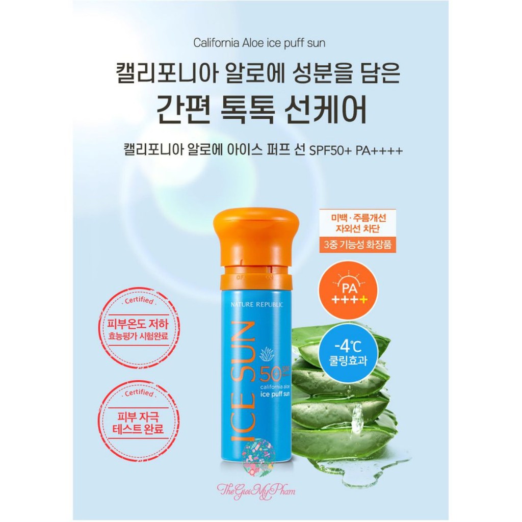 KEM CHỐNG NẮNG / ICE SUN /Kem Chống Nắng Ice Sun Nature Republic California Aloe SPF 50+ PA++++