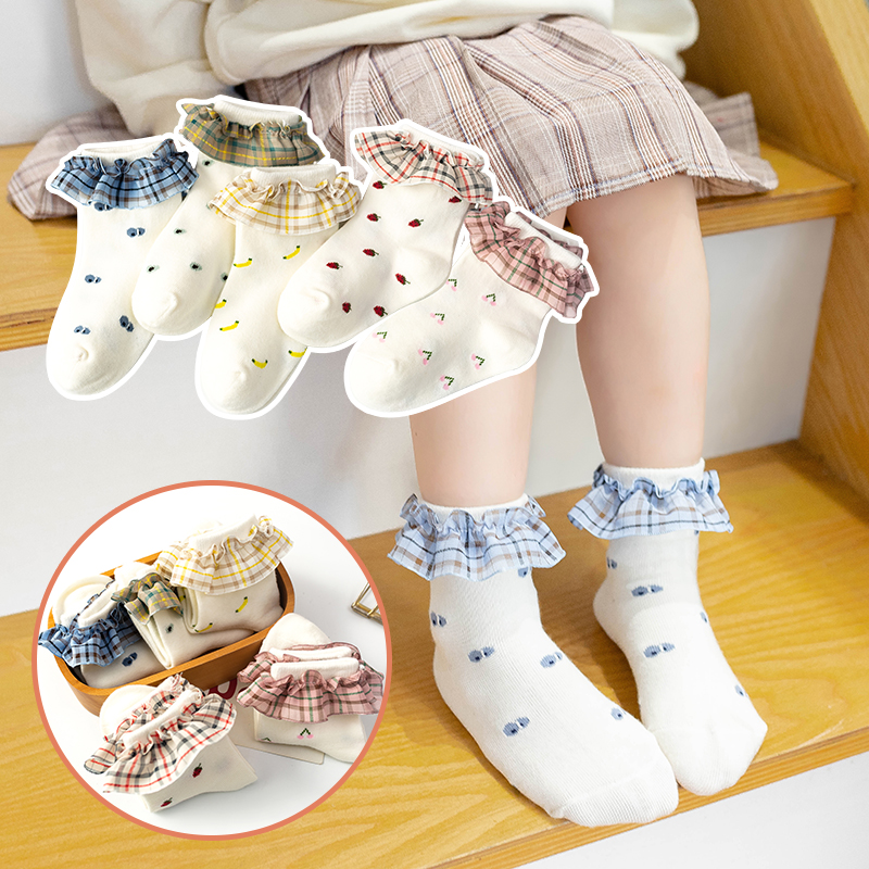 Vớ Viền Ren Công Chúa Họa Tiết Dễ Thương Cho Bé Gái