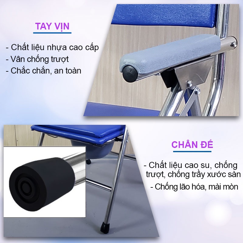 Ghế bô cho người già, Có thể xếp gọn, Tải trọng 250kg - Hàng chính  hãng NIKITA