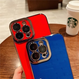 Ốp Điện Thoại Silicon Dẻo Màu Hồng Mạ Viền 6D Chống Sốc Bảo Vệ Ống Kính Cho iPhone 13 Pro MAX 12 11 Pro X XR X XS MAX 7 8 Plus SE 2020