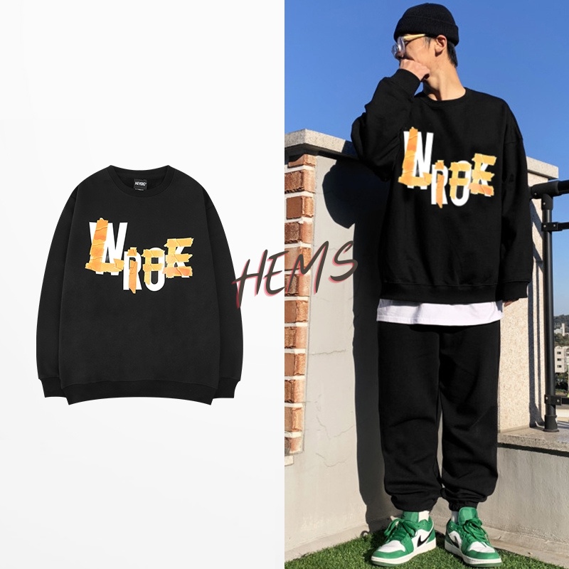 Áo sweater họa tiết chữ Form Rộng, Áo hoodie nỉ UNISEX Nam Nữ | BigBuy360 - bigbuy360.vn