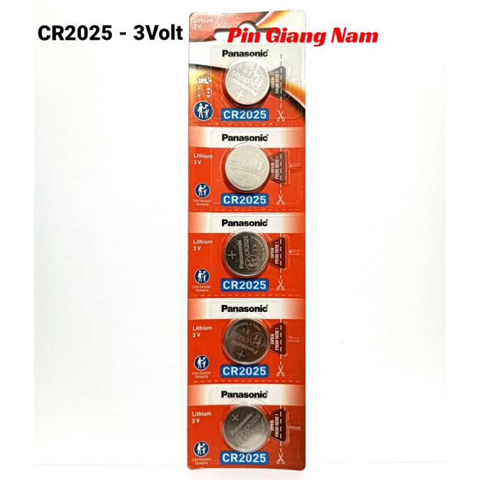 Pin CR2025 Lithium 3V Panasonic vỉ 5 viên