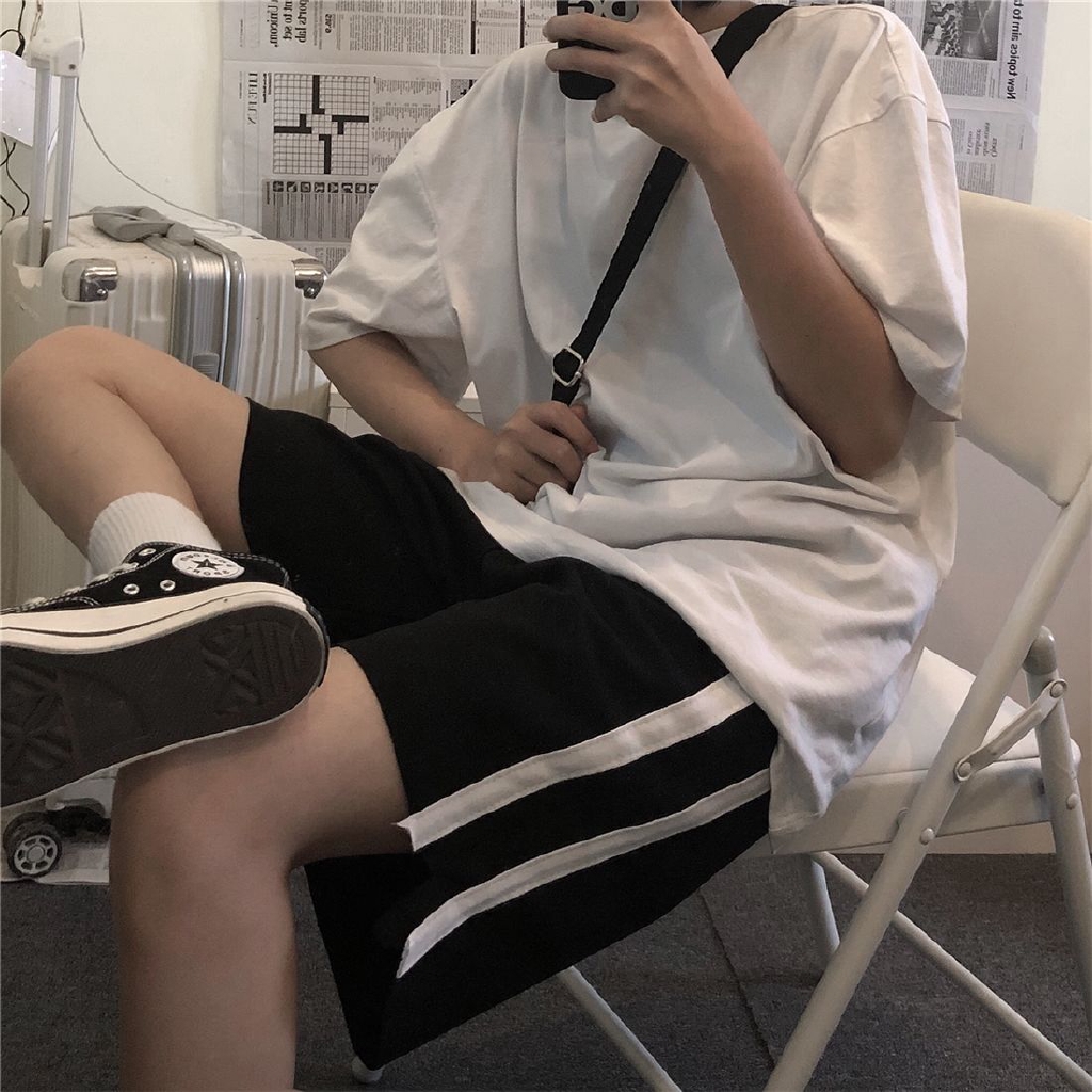 Quần Đùi Kiểu Dáng Đơn Giản Dễ Phối Đồ 239016Quần Short Ống Rộng Phối Túi Thời Trang Cho Nam Nữ