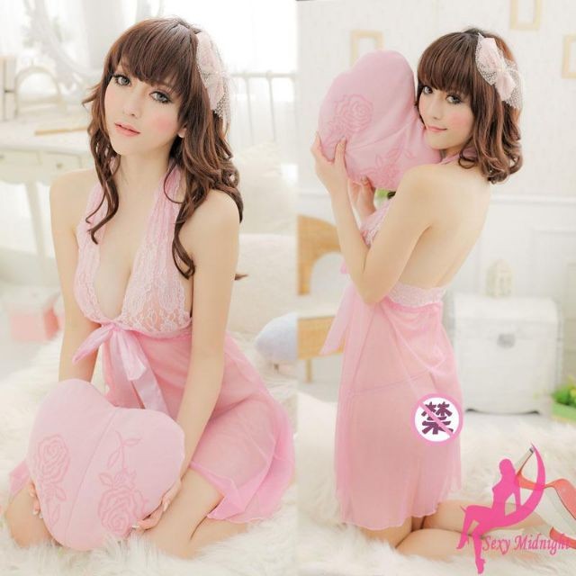 Váy Ngủ Ren Xẻ Trước Xuyên Thấu 1045 Sexy Tặng Quần Chip Lọt Khe...