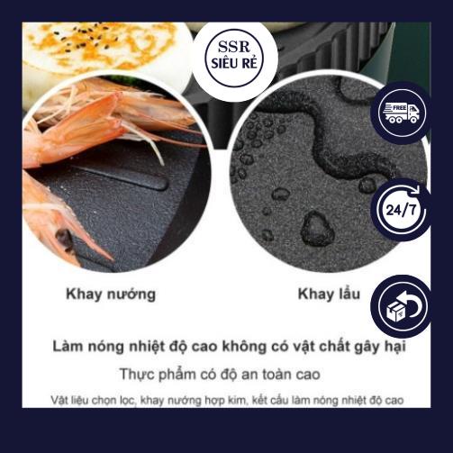 BẾP LẨU NƯỚNG KẾT HỢP 2 TRONG 1, VỪA LẨU VỪA NƯỚNG KHÔNG KHÓI, SIÊU TIỆN LỢI, - MẪU LỚN 43CM (PD4558)