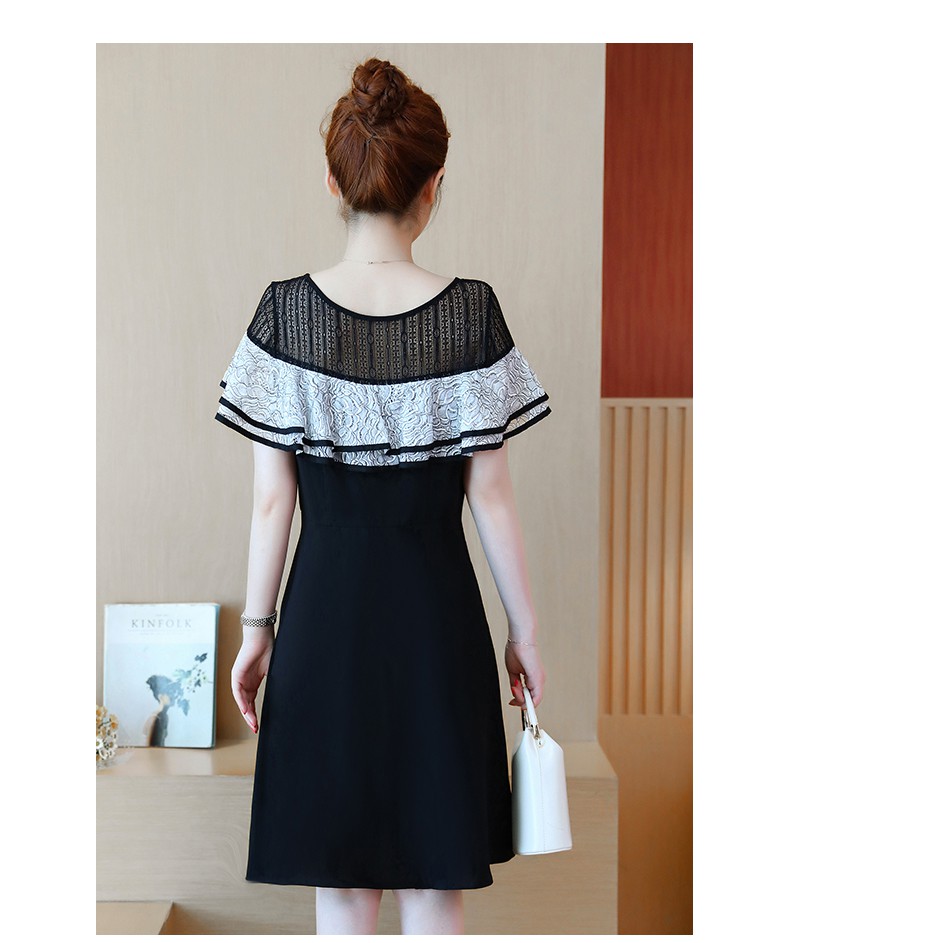 QC6803 Đầm xoè tay bèo cao cấp Quảng Châu big size