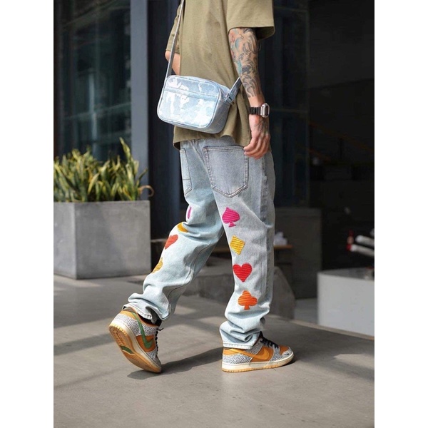 QUẦN JEANS HOẠ TIẾT TRẺ TRUNG HIPHOP