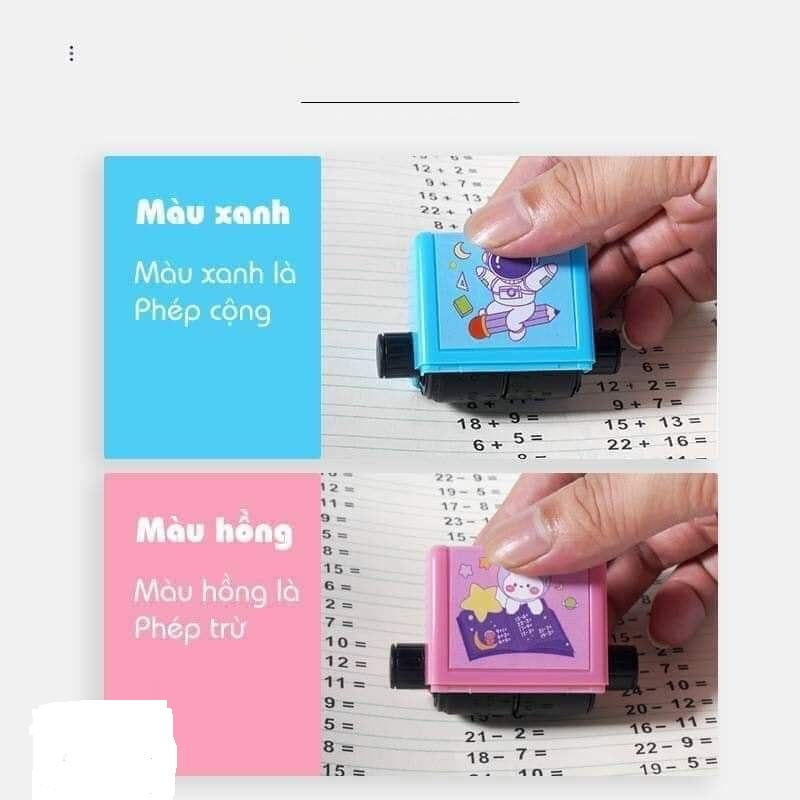 Máy in con lăn tạo phép tính cộng trừ cho bé
