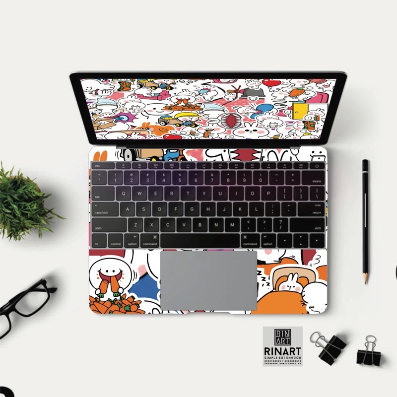 Bộ Sticker Rabbit Smile siêu cưng chống thấm cao cấp PHONG CÁCH