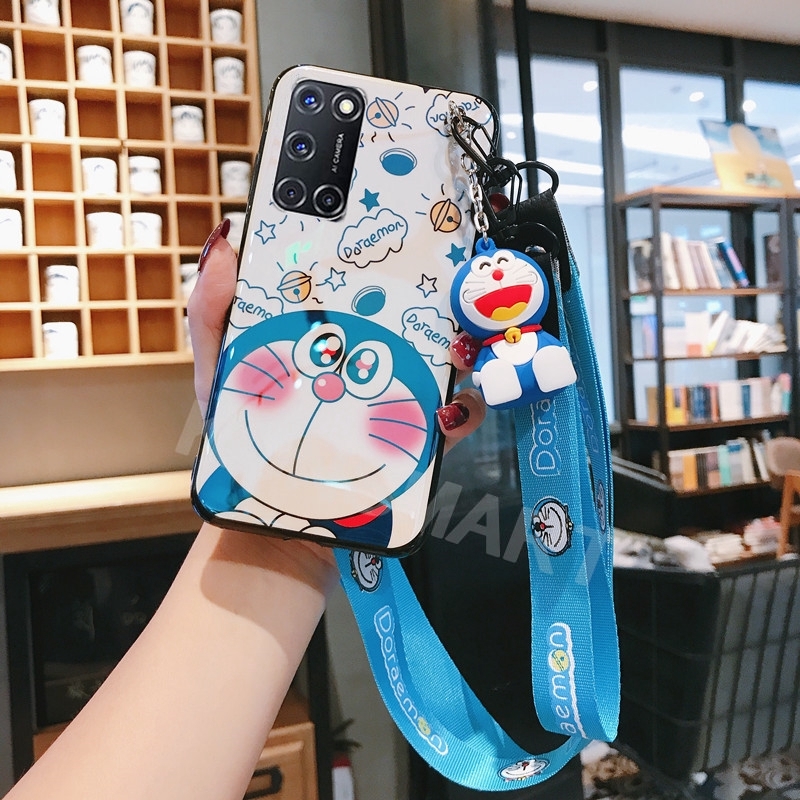 Ốp Điện Thoại In Hình Doraemon Đáng Yêu Cho Reno 5 5G 4 4g A16 A95 A94 A93 A74 A54 4G 5G A53 A15S A15 A92 A52 A12 A5S A9 A5 2020