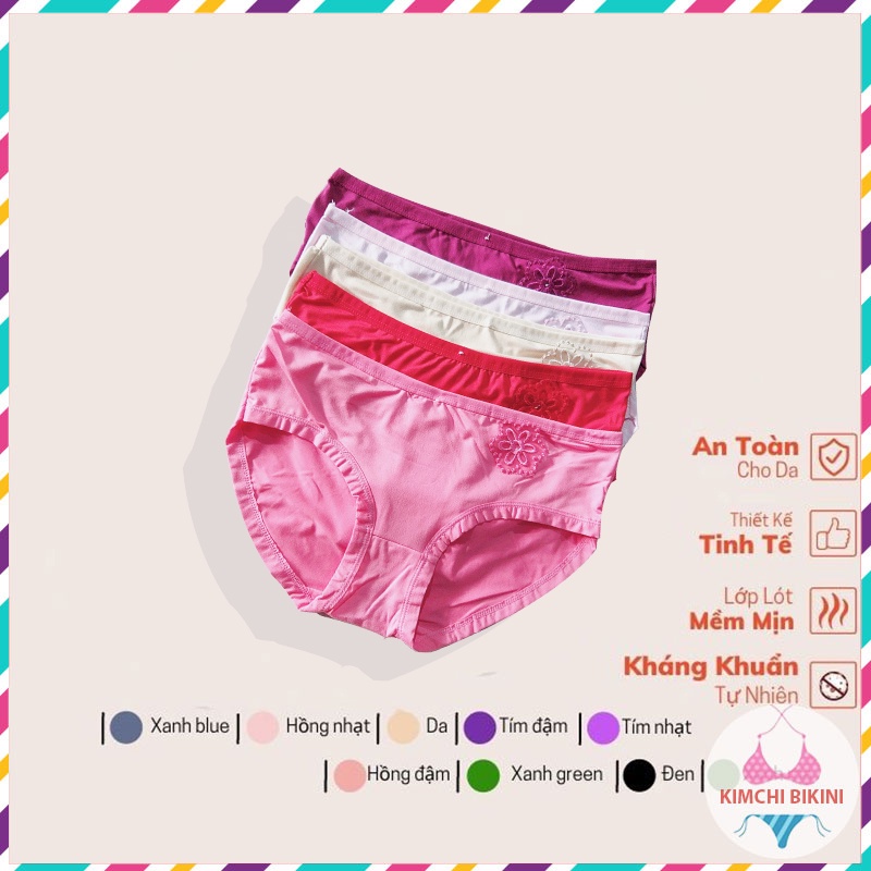 Quần lót nữ cotton lì kháng khuẩn thấm hút tốt KIMCHIBIKINI chip thái mềm mại thoáng mát QL181