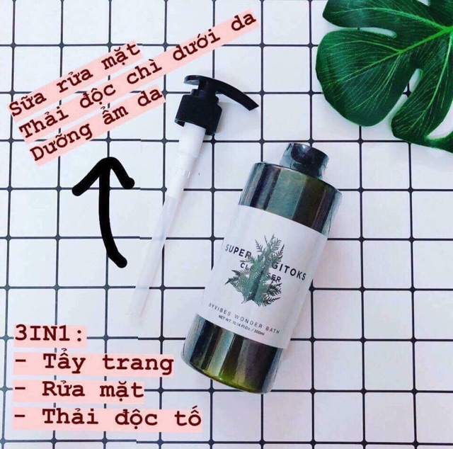 Sữa rửa rau củ mặt thải độc Super Vegitoks Cleanser 3 in 1
