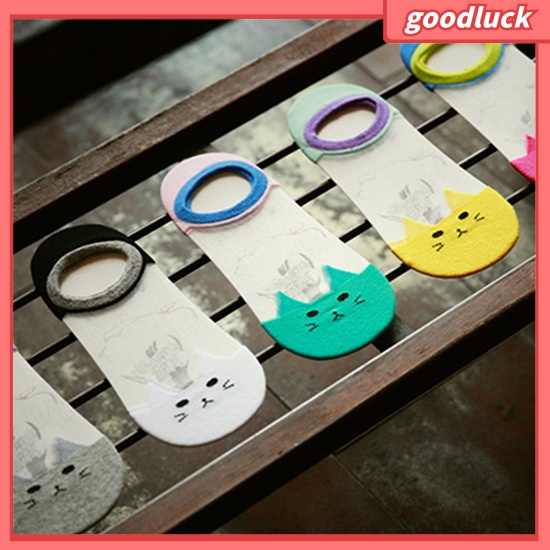 Vớ Thuyền Trong Suốt In Hình Mèo Đáng Yêu Cho Nữ