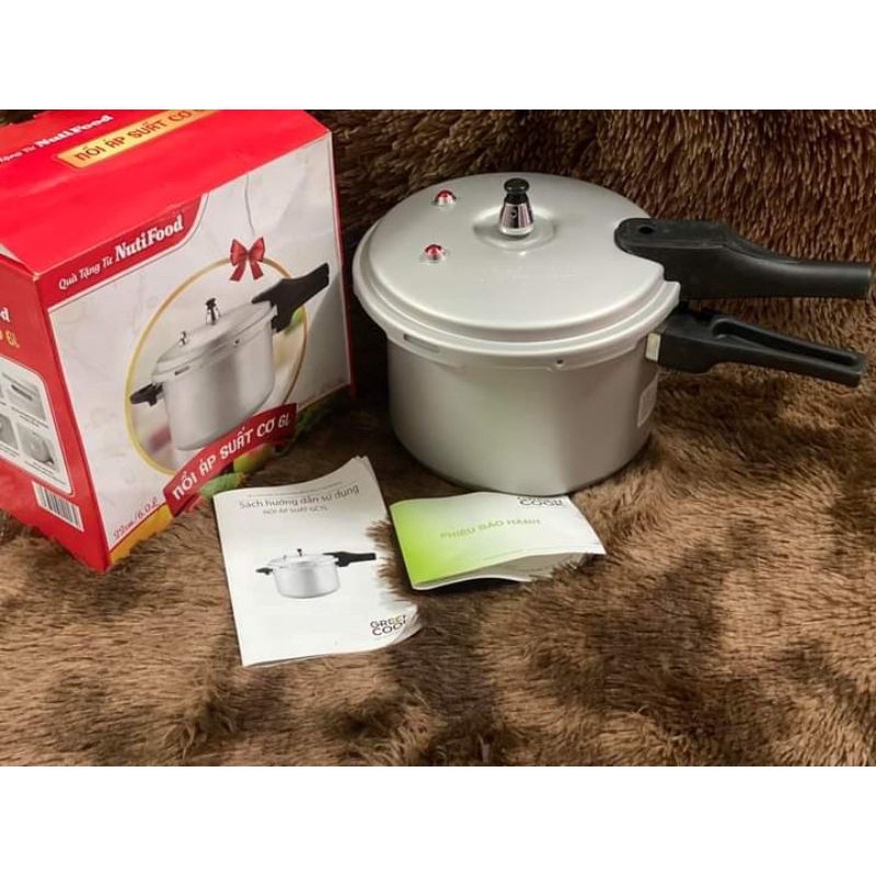 Nồi áp suất cơ Green Cook 6 lít 22cm dùng cho bếp ga, bếp than