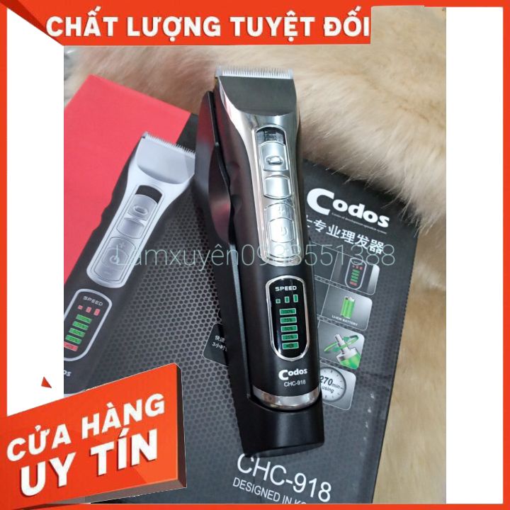 [Siêu Phẩm] Tông đơ cắt tóc CODOS CHC 918  CHÍNH HÃNG thiết kế sang chảnh,hợp kim thép,lưỡi thép,chuyên dụng cho salon