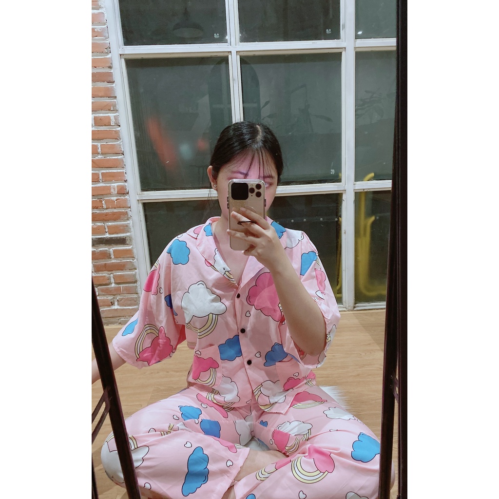 |Tặng Set Trà Sữa| Đồ Bộ Mặc Nhà Dễ Thương Cánh Dơi Quần Dài  Freesize | BigBuy360 - bigbuy360.vn