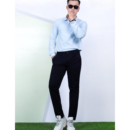 Áo Polo Nam Dài Tay Thêu Chữ D Xanh biển PL0S120 | BigBuy360 - bigbuy360.vn