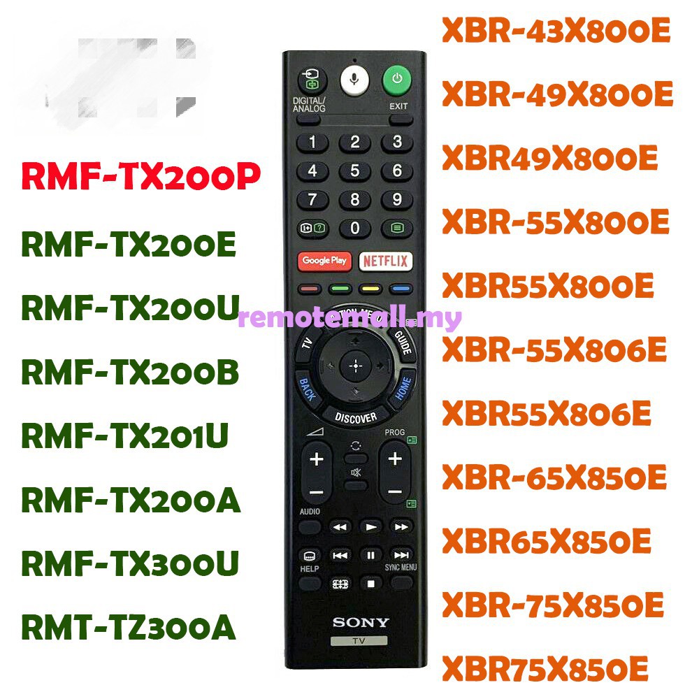 Sony Rmf - Điều khiển từ xa TV Tx200P có điều khiển từ xa Rmf - Tx200P cho Sony Android Tv Rmftx200U